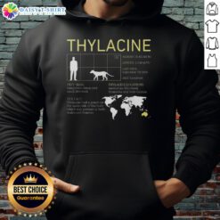 Premium extinct Thylacine Tasmanian Tiger vintage wildlife hoodie featuring a detailed graphic of the iconic creature.