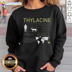 Premium Extinct Thylacine Tasmanian Tiger vintage wildlife sweatshirt with detailed graphic design, perfect for nature lovers.