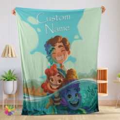 Premium Hot Cute Disney Cartoon Summer Of Luca With Friends Blanket Fleece Customized Blanket