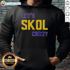 Alt Text: Premium Lets Skol Crazy Minnesota Vikings Football Hoodie in vibrant purple with team logo and stylish design.