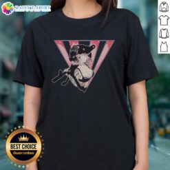 Alt Text: Premium military anime girl with tactical weapons tattoo on a stylish ladies tee shirt, perfect for anime and military fans.