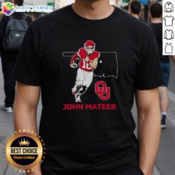 Premium Oklahoma Sooners Football John Mateer State Star T-Shirt featuring bold team graphics and comfortable fit.