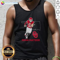 Premium Oklahoma Sooners Football tank top by John Mateer, featuring bold team colors and stylish design for fans.