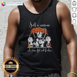 Premium peanuts tank top featuring a woman who loves fall and the Las Vegas Raiders, perfect for game day style.
