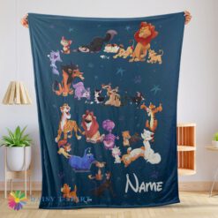 Premium Pefect Disney Cartoon All Cats Character Blanket Fleece Customized Blanket