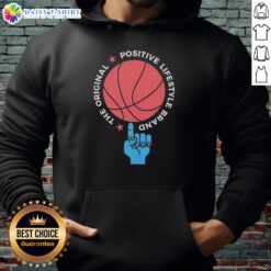 Alt Text: Premium The Original Positive Lifestyle Brand Basketball Hoodie in stylish black, perfect for sports and casual wear.