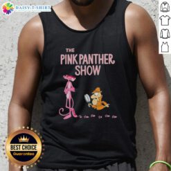 Premium Pink Panther Show cartoon tank top featuring vibrant graphics of the iconic character in a stylish design.