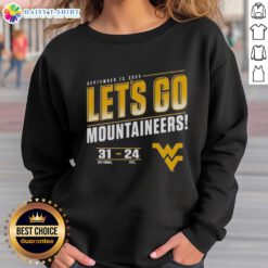 Premium West Virginia Mountaineers vs Pitt Panthers 2025 sweatshirt featuring vibrant team colors and 'Let's Go Score' slogan.