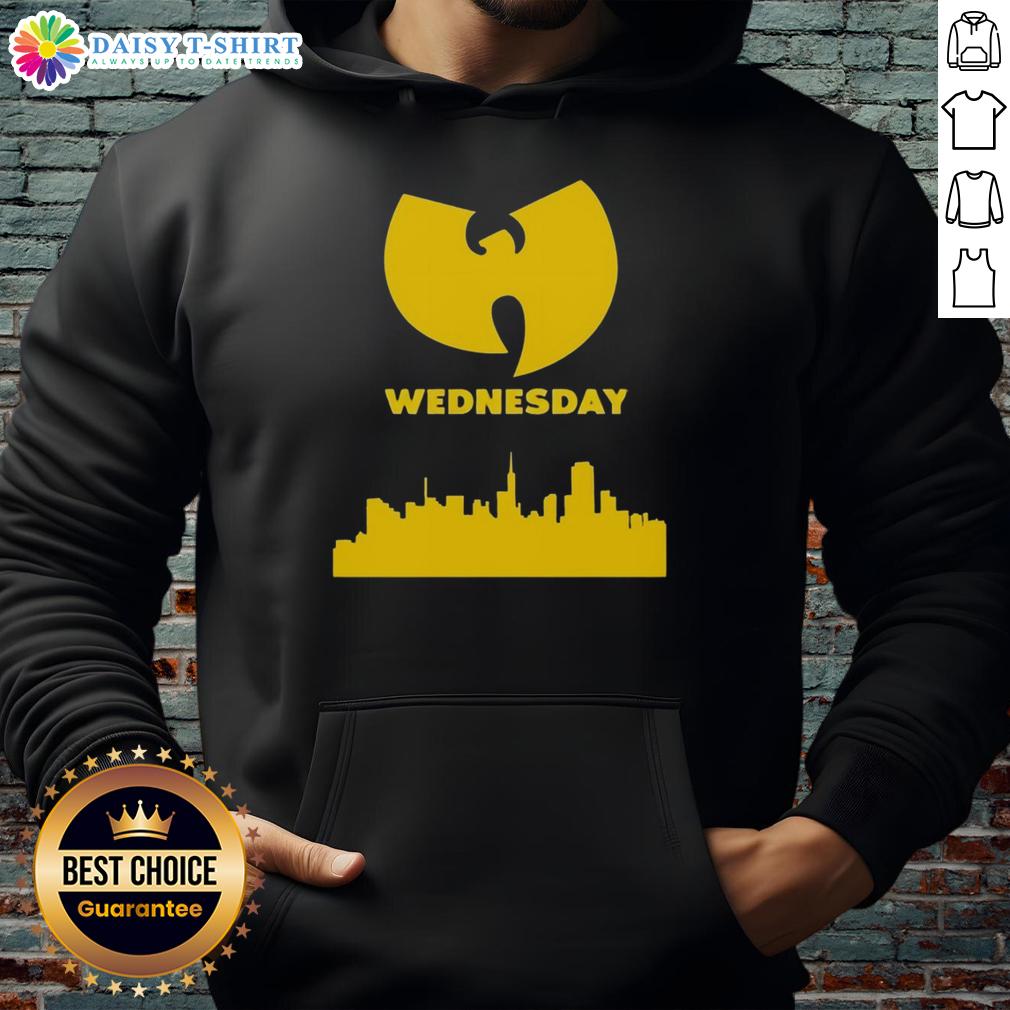 Premium Wu-Tang Wednesday Skyline Hoodie featuring iconic design and vibrant skyline graphics, perfect for streetwear fans.