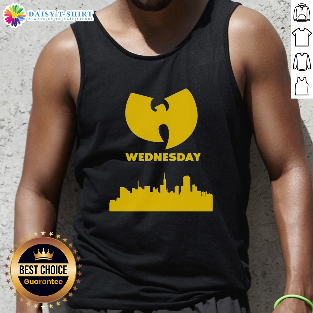 Premium Wu-Tang Wednesday Skyline Tank Top featuring iconic Wu-Tang logo and vibrant city skyline design.