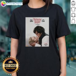 Premium Wuthering Heights movie tee featuring Margot Robbie and Jacob Elordi, perfect for fans of classic literature.