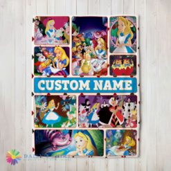 Pretty Cute Disney Alice In Wonderland Adventure Collage Blanket Fleece Customized Blanket
