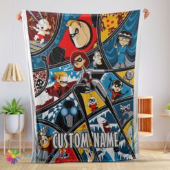 Pretty Cute Happy Disney Cartoon The Incredibles Tapestry Blanket Fleece Customized Blanket