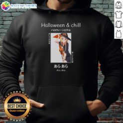 Pretty Halloween anime witch Ara Ara Senpai hoodie featuring a cute design, perfect for festive cosplay and cozy wear.
