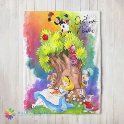 Pretty Top Disney Alice In Wonderland Dreaming Blanket Fleece Customized Blanket