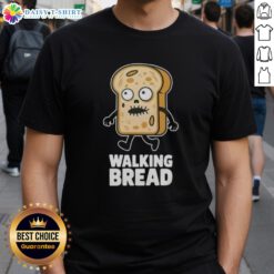 Top Bread Walking Bread Halloween Vegan T-Shirt design featuring a playful bread character in a spooky setting.
