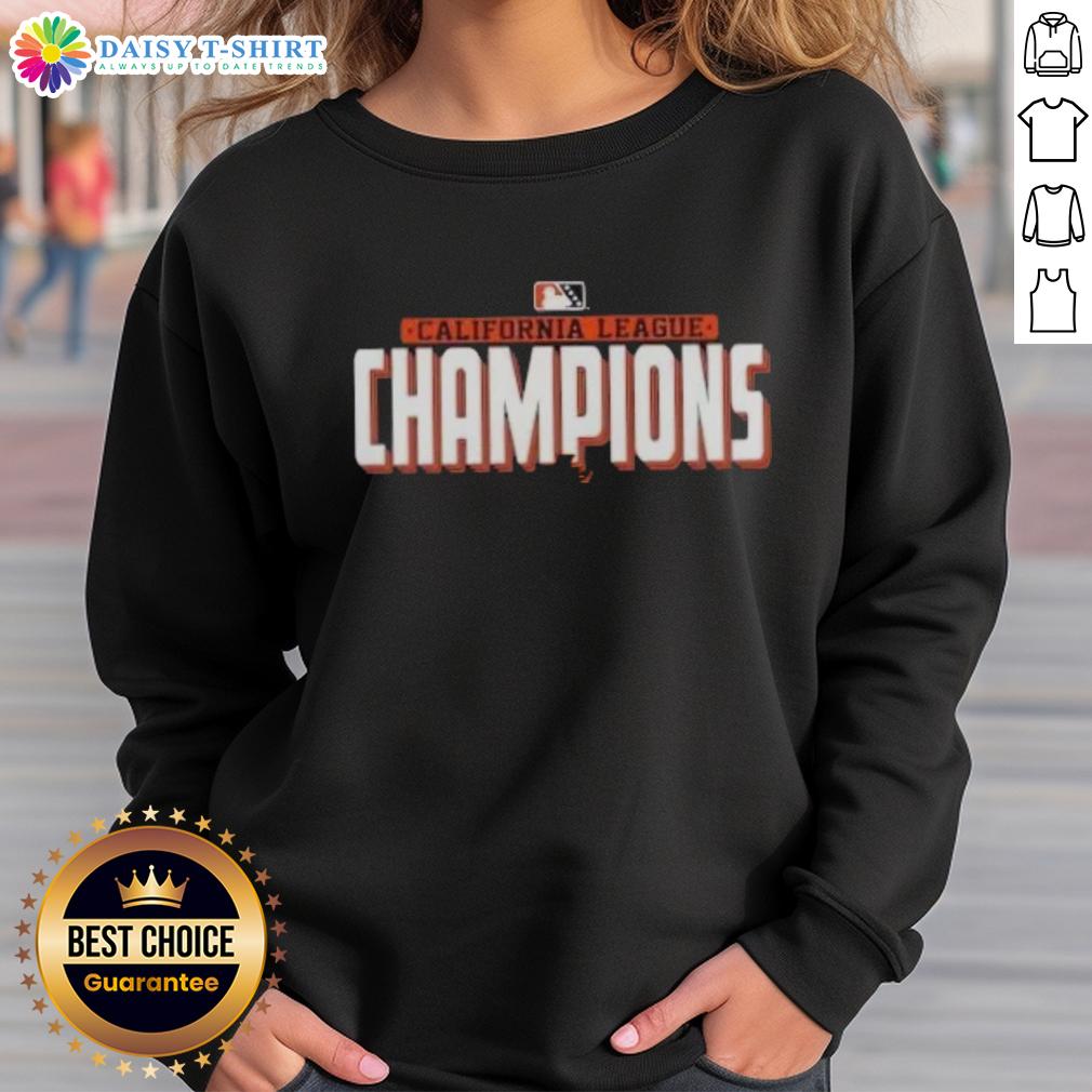 2025 Top California League Champions sweatshirt featuring team logo and vibrant colors, perfect for fans and collectors.