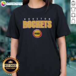 Top Houston Rockets Throwback Ladies Tee featuring retro design and team colors, perfect for female fans of basketball.