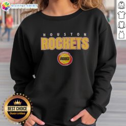 Alt Text: Retro Houston Rockets throwback sweatshirt featuring iconic logo and vibrant team colors, perfect for fans.