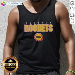 Vintage Houston Rockets throwback tank top featuring classic logo and colors, perfect for basketball fans and collectors.