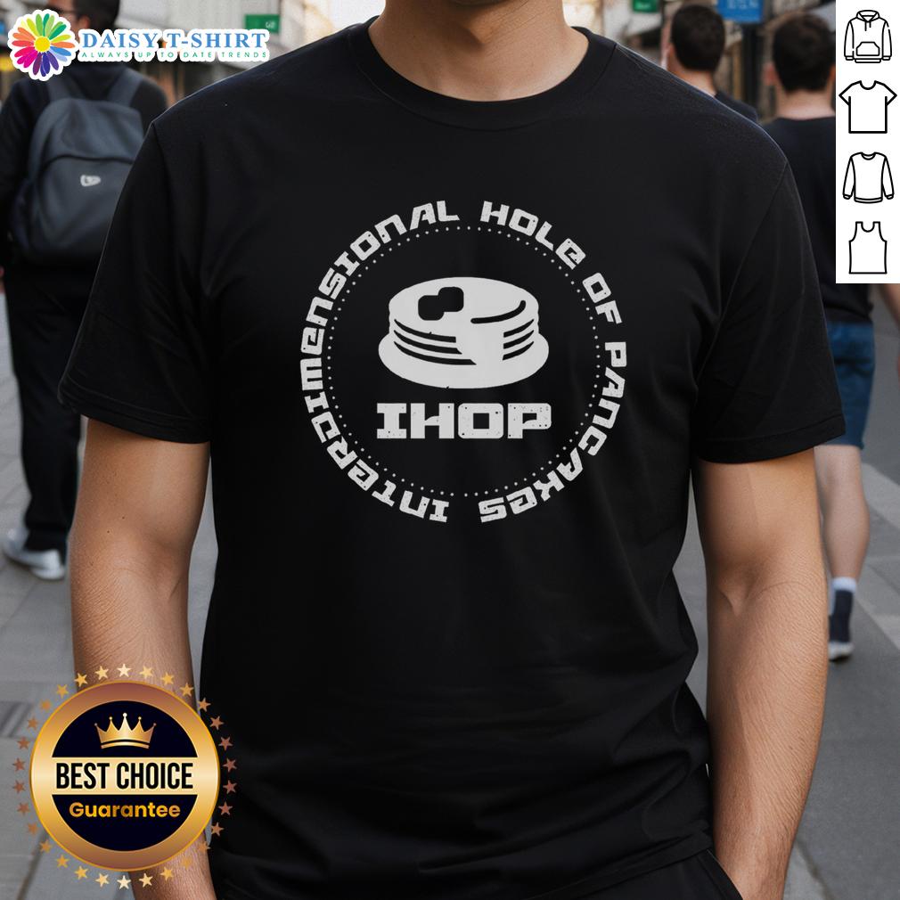 Top Interdimensional Hole Of Pancakes T-Shirt featuring a whimsical pancake design and vibrant colors, perfect for food lovers.