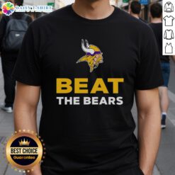 Top Minnesota Vikings Beat The Bears T-Shirt featuring team colors and logo, perfect for fans celebrating a victory.