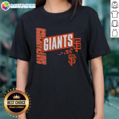 Alt Text: Stylish ladies tee featuring top San Francisco Giants text design, perfect for fans and casual wear.