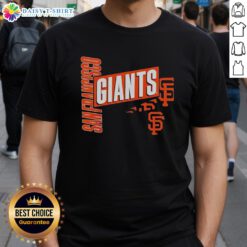 Stylish San Francisco Giants text design T-shirt featuring bold graphics and team colors for fans and enthusiasts.