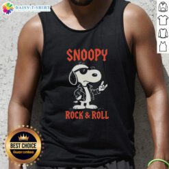 Top Snoopy Rock and Roll Tank Top featuring a playful Snoopy design perfect for music lovers and casual summer wear.