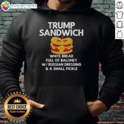 Top Trump Sandwich hoodie featuring white bread and baloney graphic, perfect for political humor and casual wear.