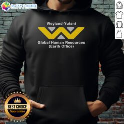 Alt Text: Stylish Top Weyland Yutani Global Human Resources hoodie featuring a sleek design, perfect for sci-fi fans and casual wear.