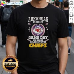 Awesome Arkansas T-shirt featuring Kansas City Chiefs design for game day pride and fandom.