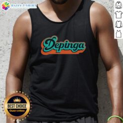 Awesome DePinga style Miami Dolphins tank top featuring vibrant team colors and stylish design, perfect for fans.