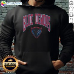 DePaul Blue Demons Walk Tall Hoodie featuring vibrant colors and logo, perfect for fans and casual wear.