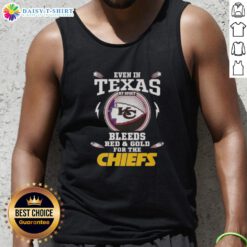 Kansas City Chiefs tank top in red and gold, showcasing team spirit and pride, perfect for Texas fans.