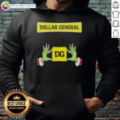 Alt Text: Awesome Grinch hands on a festive Dollar General Christmas hoodie, perfect for holiday cheer and cozy style.