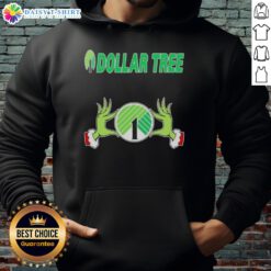 Awesome Grinch hands on a festive Dollar Tree Christmas hoodie, perfect for holiday cheer and cozy celebrations.