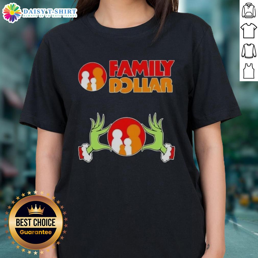 Awesome Grinch hands on a Christmas ladies tee, perfect for family holiday celebrations and festive gatherings.