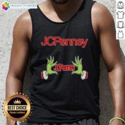 Awesome Grinch Hands Love JCPenney Christmas Tank Top featuring festive design and vibrant colors for holiday cheer.