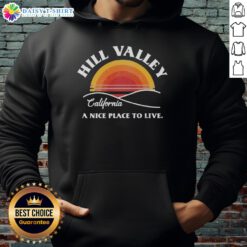 Awesome Hill Valley Sunset Hoodie featuring a vibrant sunset design against a scenic hill backdrop, perfect for outdoor enthusiasts.