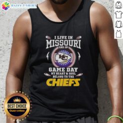 Stylish tank top featuring Kansas City Chiefs logo, perfect for game day in Missouri, showcasing team pride and spirit.