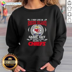 Cozy sweatshirt featuring 'My Heart and Soul Belongs to Kansas City Chiefs' design, perfect for game day in Rhode Island.