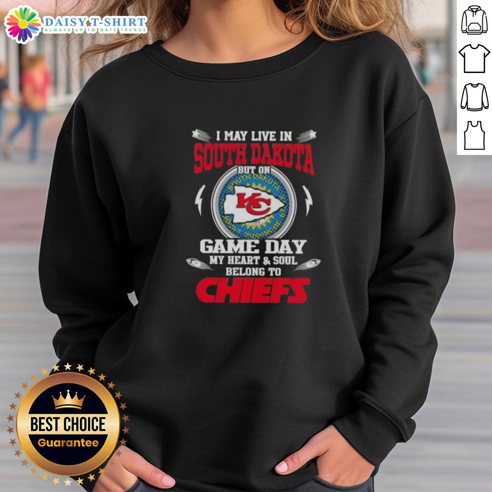 Kansas City Chiefs sweatshirt showcasing pride for the team, perfect for game day, even in South Dakota.
