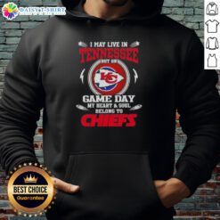 Alt Text: Kansas City Chiefs hoodie, showcasing team spirit for fans living in Tennessee on game day.