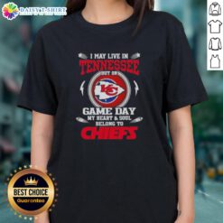 Awesome Kansas City Chiefs ladies tee for game day, perfect for fans living in Tennessee but cheering for KC.