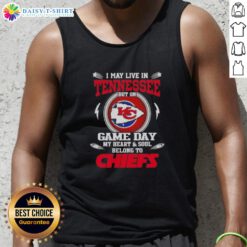 Alt Text: Kansas City Chiefs tank top showcasing team spirit for game day, perfect for fans in Tennessee.
