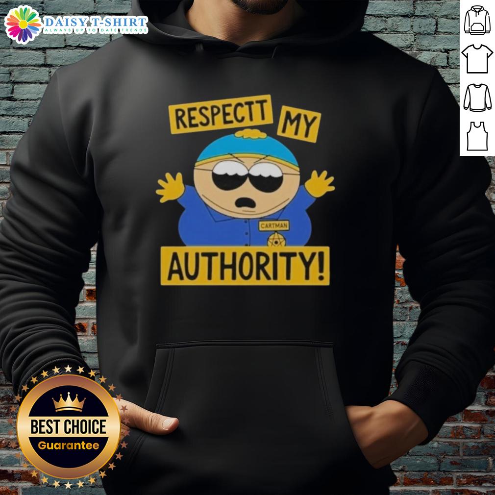 Awesome South Park Cartman hoodie featuring 'Respect My Authority' design, perfect for fans of the animated series.