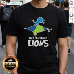 Cute Grinch wearing a Detroit Lions football T-shirt, showcasing team spirit and holiday cheer in a playful design.