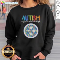 Alt Text: Cute Pittsburgh Steelers Autism Accept Understand Love Sweatshirt featuring vibrant team colors and inspiring message.