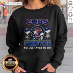 Alt Text: Cute Snoopy and Friends X Chicago Cubs sweatshirt for baseball lovers, celebrating fandom beyond just winning.